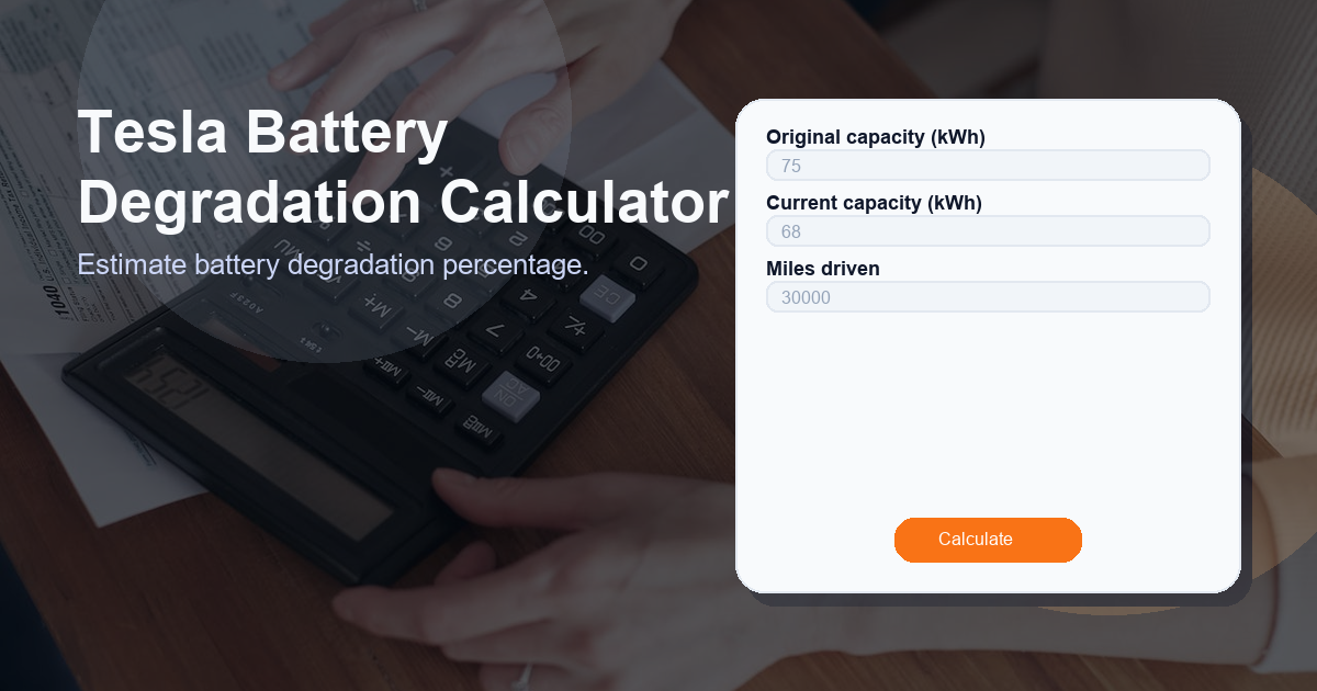 Estimate battery degradation percentage.