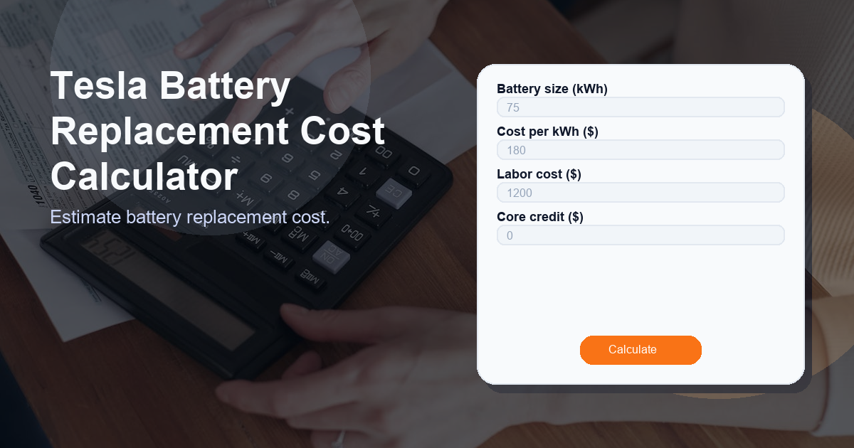 Estimate battery replacement cost.