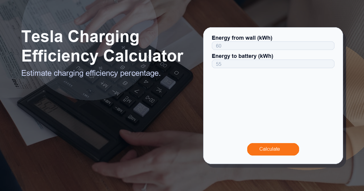 Estimate charging efficiency percentage.