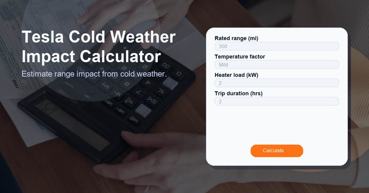 Estimate range impact from cold weather.