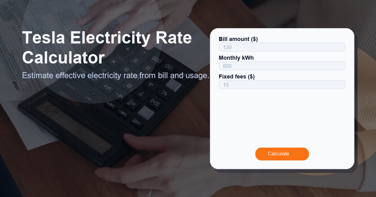 Estimate effective electricity rate from bill and usage.
