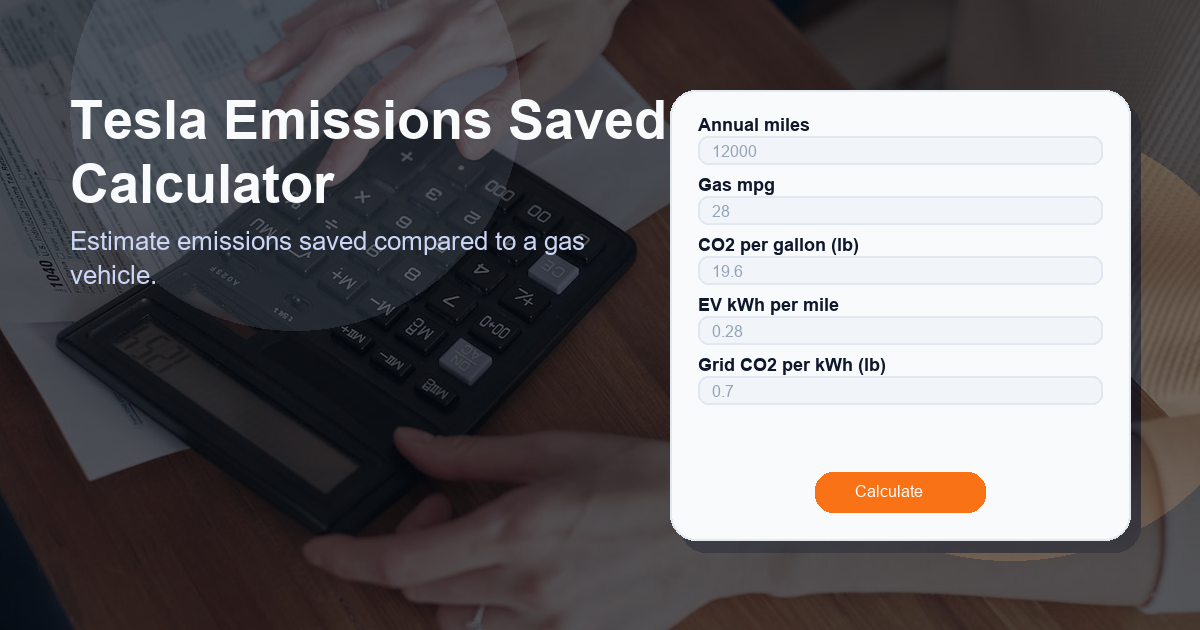 Estimate emissions saved compared to a gas vehicle.