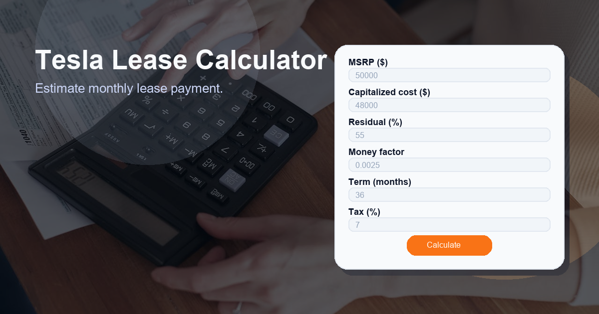 Estimate monthly lease payment.