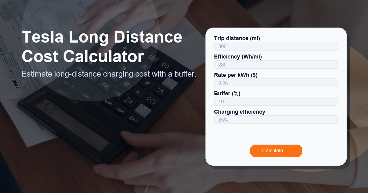 Estimate long-distance charging cost with a buffer.