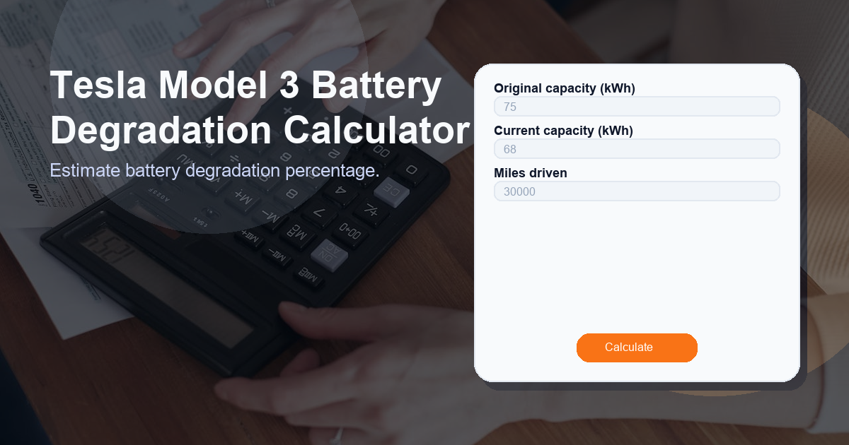 Estimate battery degradation percentage.