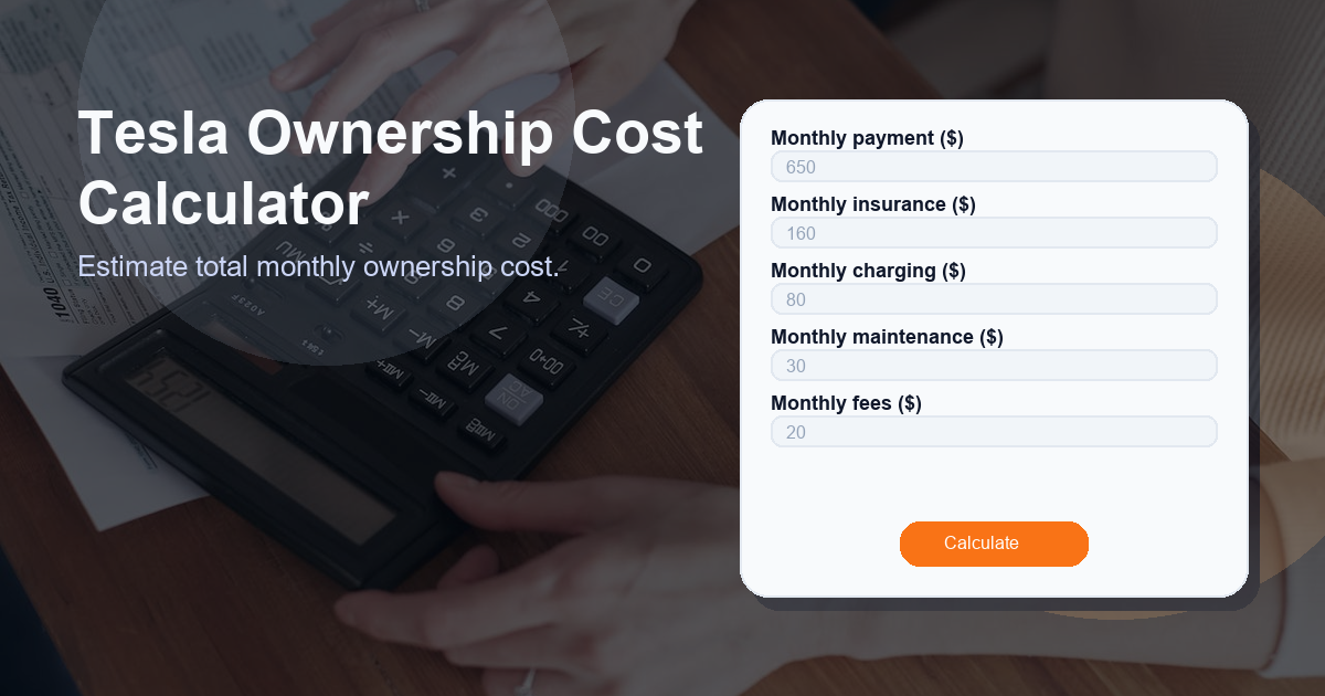Estimate total monthly ownership cost.