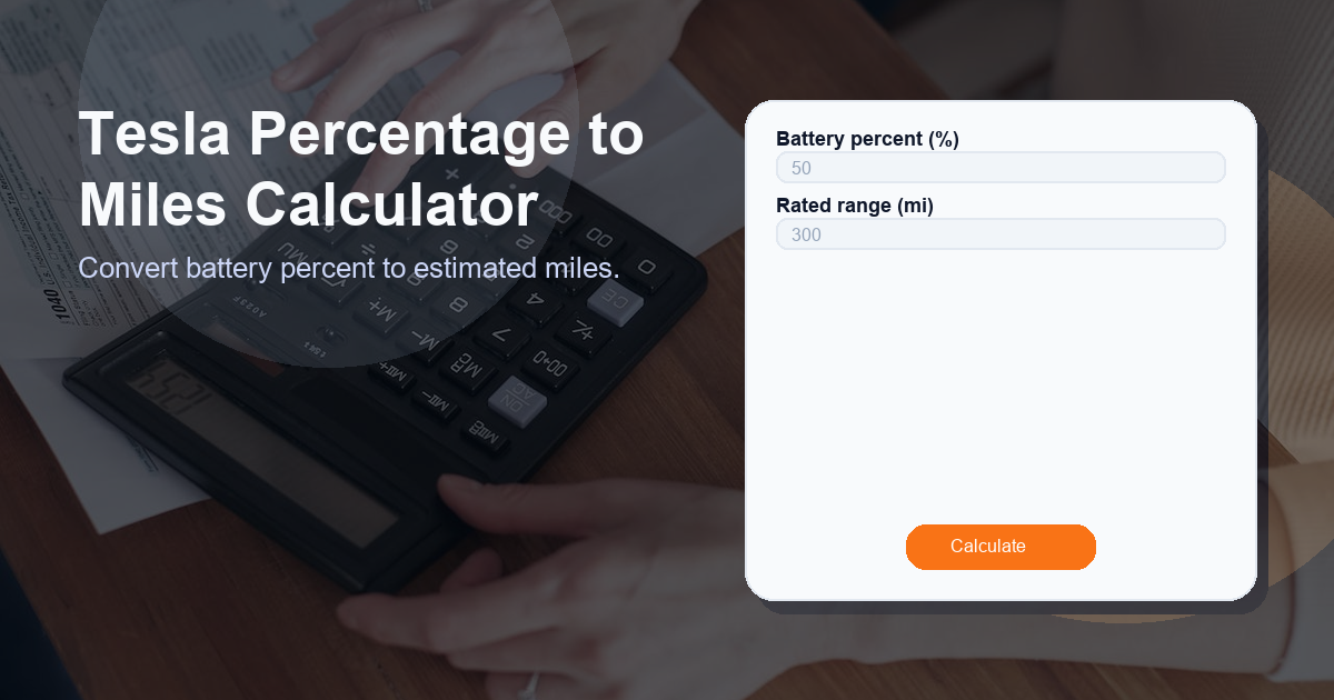 Convert battery percent to estimated miles.