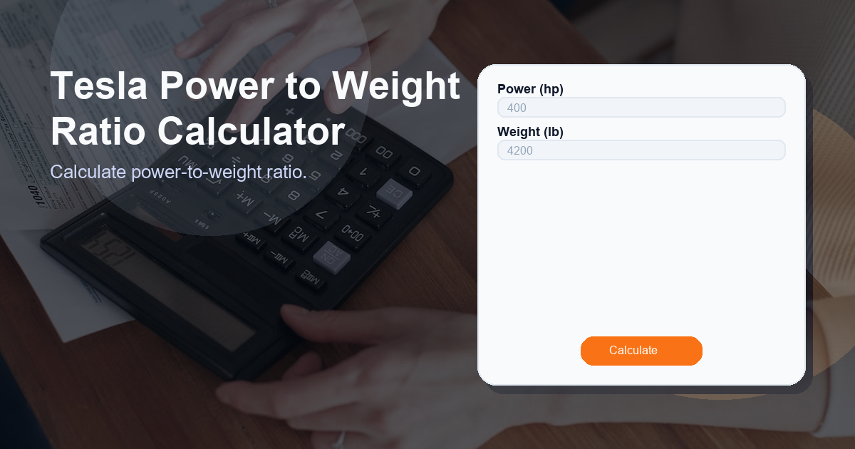 Calculate power-to-weight ratio.