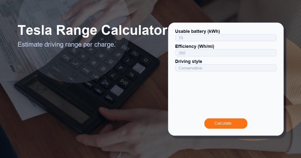 Estimate driving range per charge.