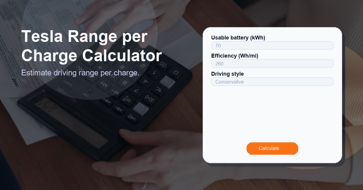 Estimate driving range per charge.