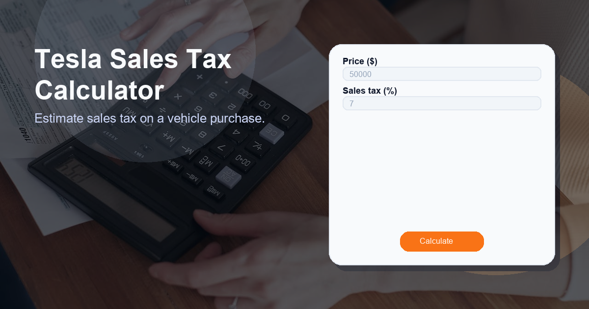 Estimate sales tax on a vehicle purchase.