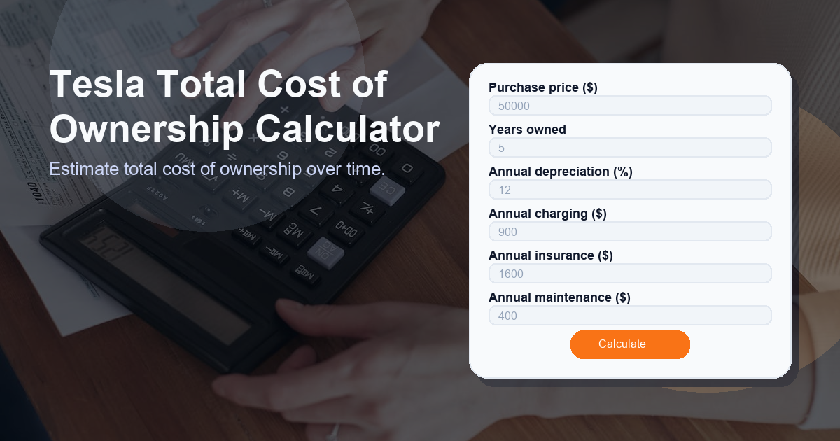 Estimate total cost of ownership over time.