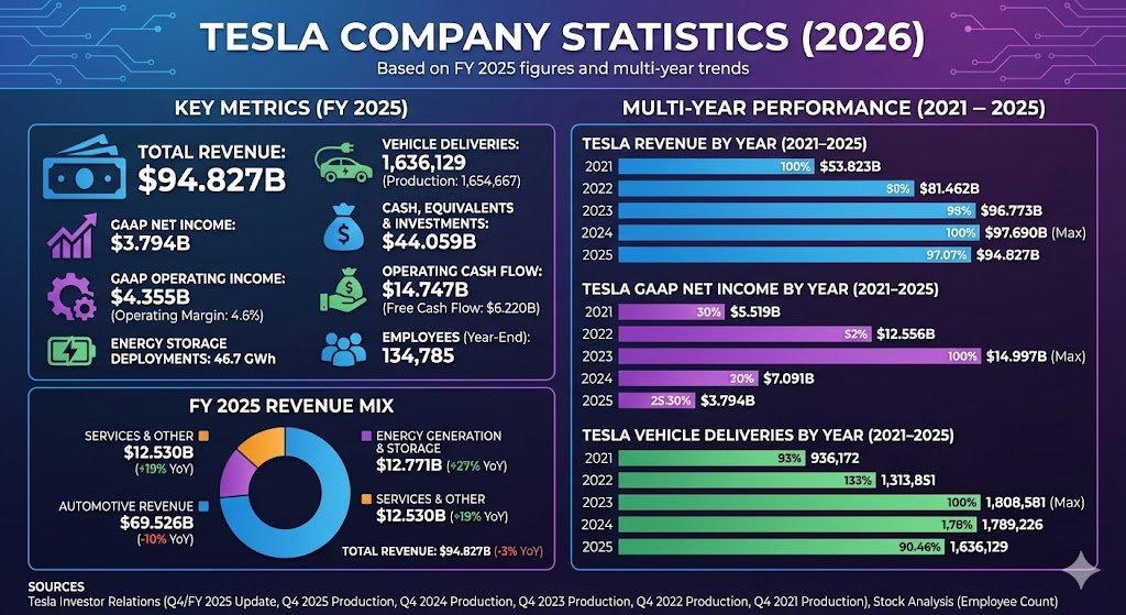 tesla company statistics