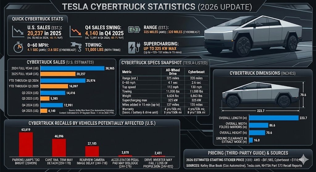 tesla cybertruck statistics
